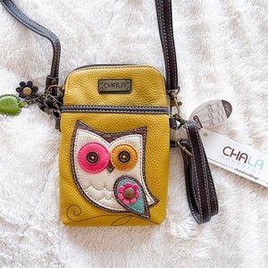 CHALA handbag | yellow owl purse crossbody bag NWT
